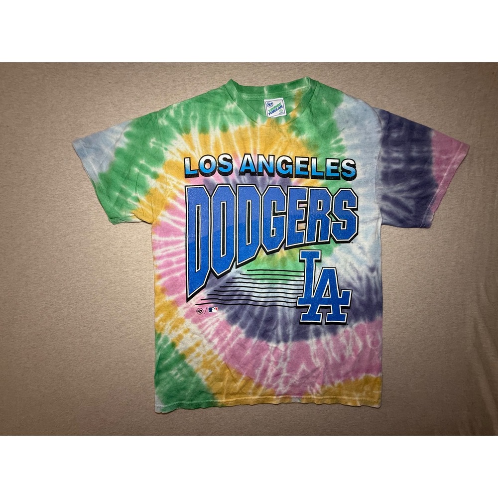 47 Brand Los Angeles Dodgers Tie Dye T-Shirt Mens Small MLB LA Graphic Tee